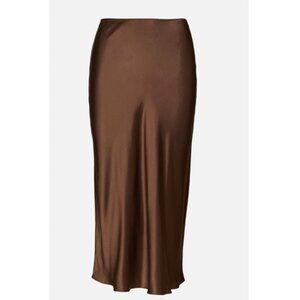 Sablyn Miranda 100% silk midi skirt dark chocolate small